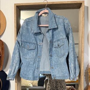 Savanna Jane Light Blue Patterned Jean Jacket